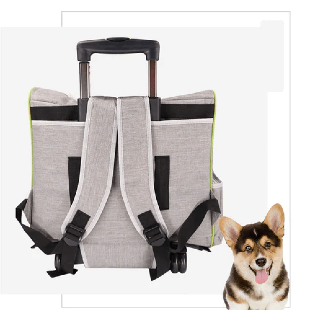 Emily Pets Rolling Carrier with Wheel for Dogs and Cats (Black) image 4