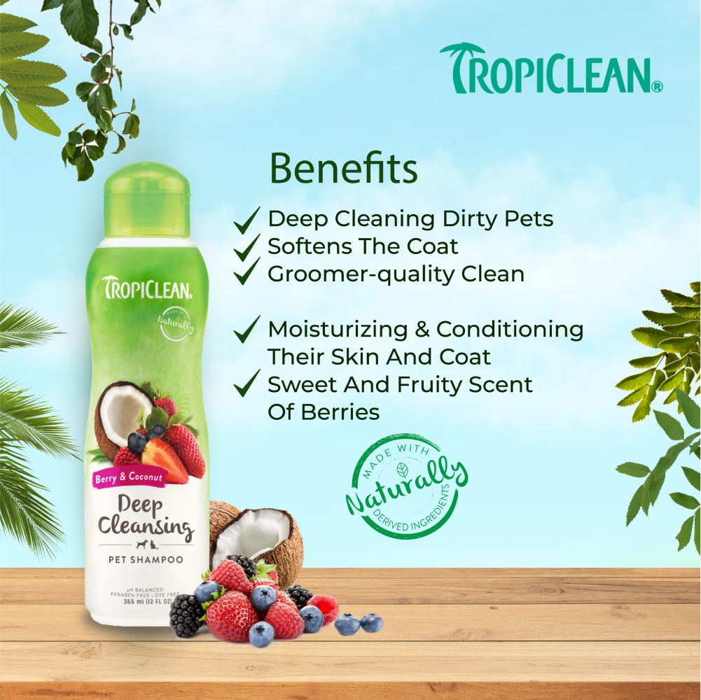 Tropiclean Berry and Coconut Deep Cleaning Shampoo for Dogs and Cats image 5