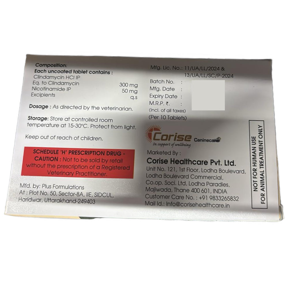 Corise Clivet ND Tablet (Clindamycin & Nicotinamide) for Dogs and Cats image 2