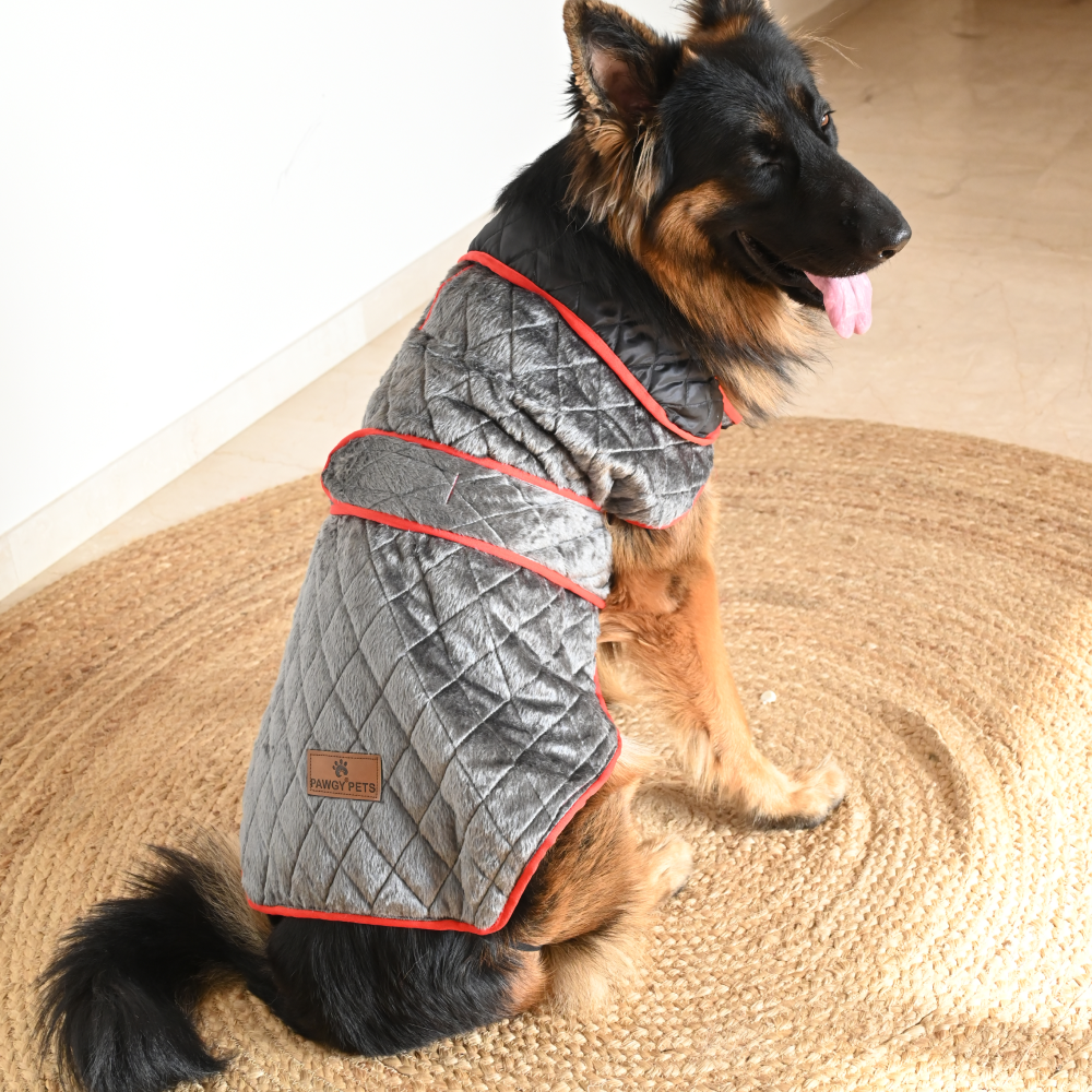 Pawgypets Reversible Quilted Jacket for Dogs and Cats (Grey/Red) image 4