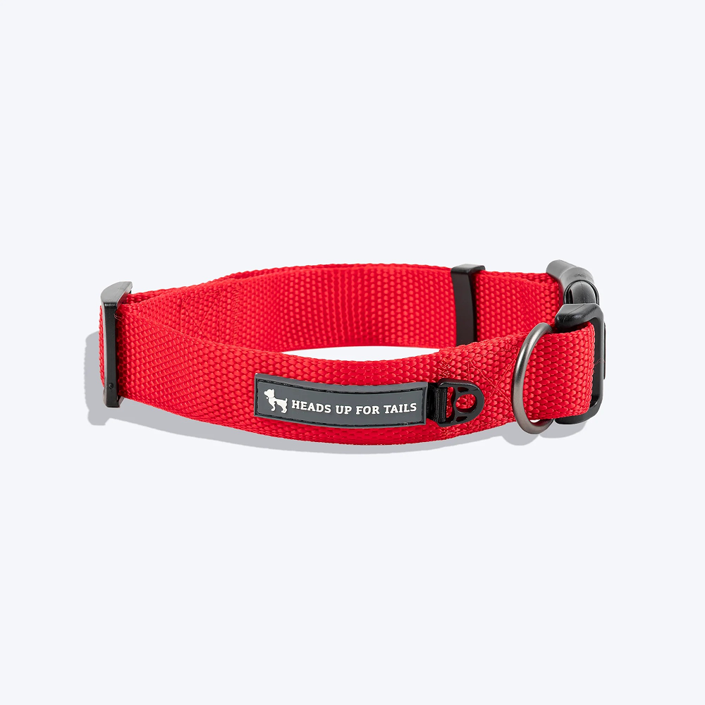 HUFT Basics Adjustable Nylon D Ring Collar for Dogs (Crimson Red) image 2