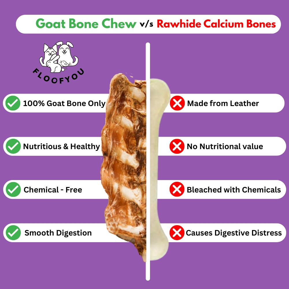 Floofyou Air Dried Goat Loin Bone Dental Chew Dog Treats image 5