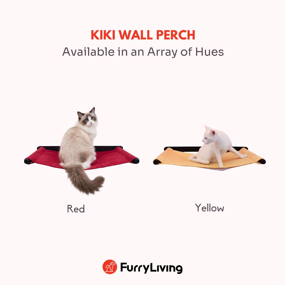 FurryLiving Kiki Wall Mounted Perch for Cats (Black/Red) image 5