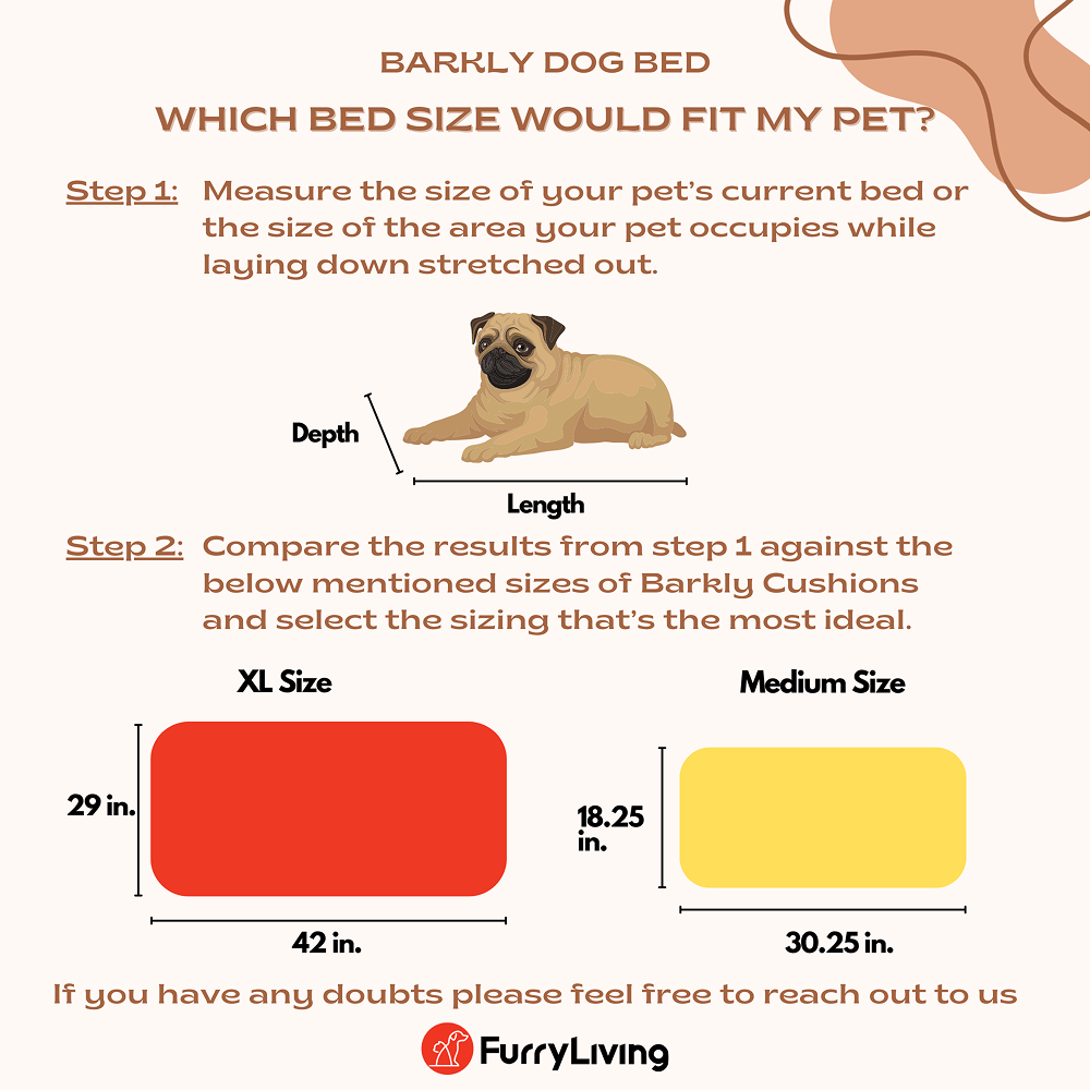 FurryLiving Barkly Bed with Cushion for Dogs (Dark Brown/Red Cushion) image 4