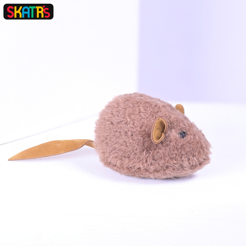 Skatrs Velvet Mouse Toy for Cats (Brown) image 3