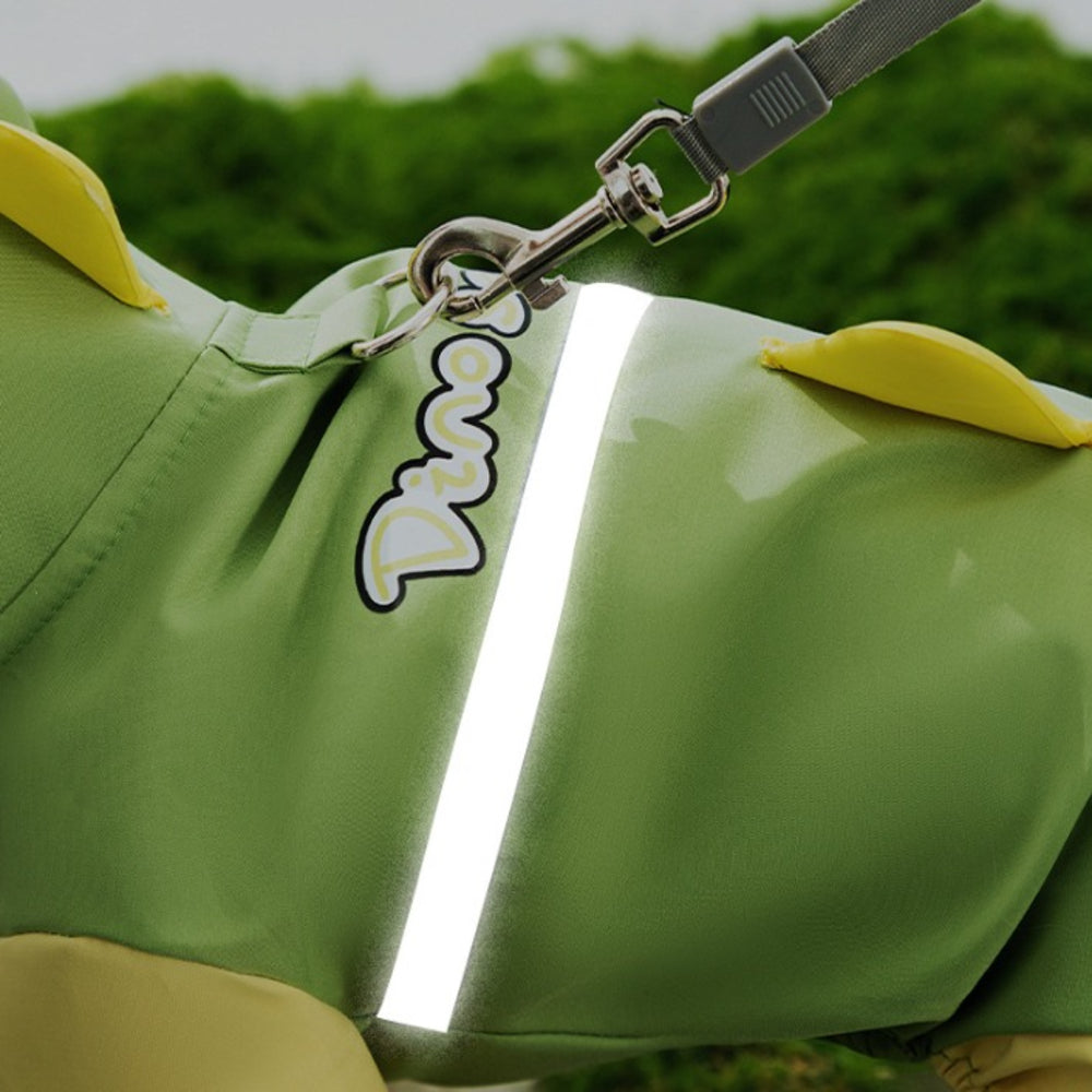Toki DinoRex "Roar Through Every Rainstorm" Waterproof Raincoat for Dogs (Green) image 3