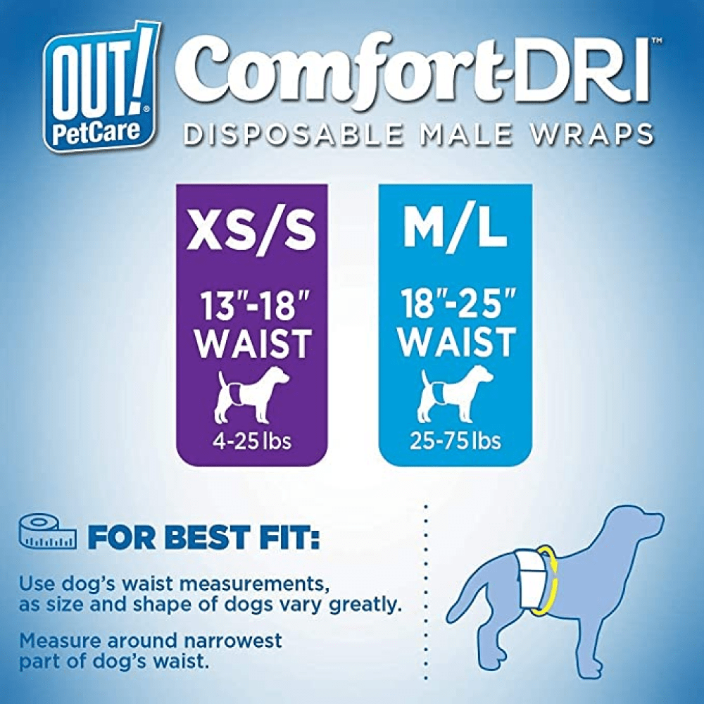 OUT! Disposable Diapers for Male Dog (33x46cm) image 6