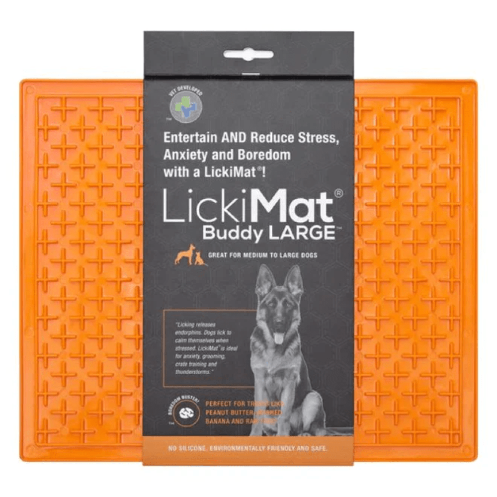 LickiMats Classic Buddy Slow Feeder for Dogs and Cats (Orange) image 3