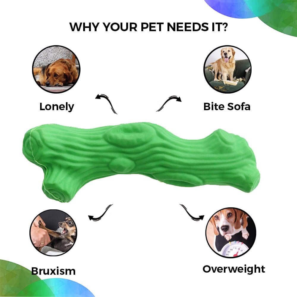 Goofy Tails Tree Trunk Chew Toys for Dogs (Green) image 5