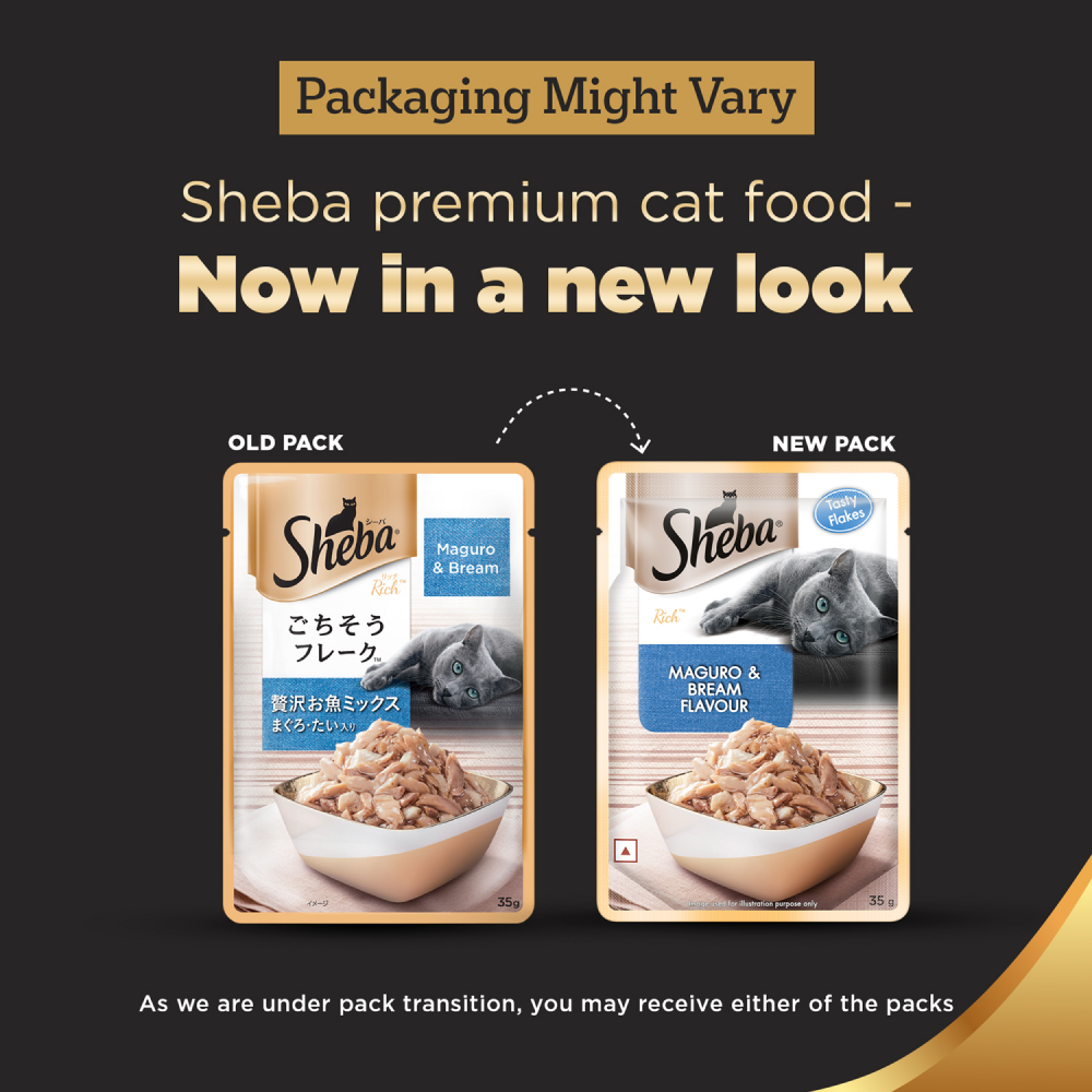 Sheba Skipjack & Salmon Fish, Maguro & Bream and Fish with Sasami Flake Premium Cat Wet Food Combo image 4