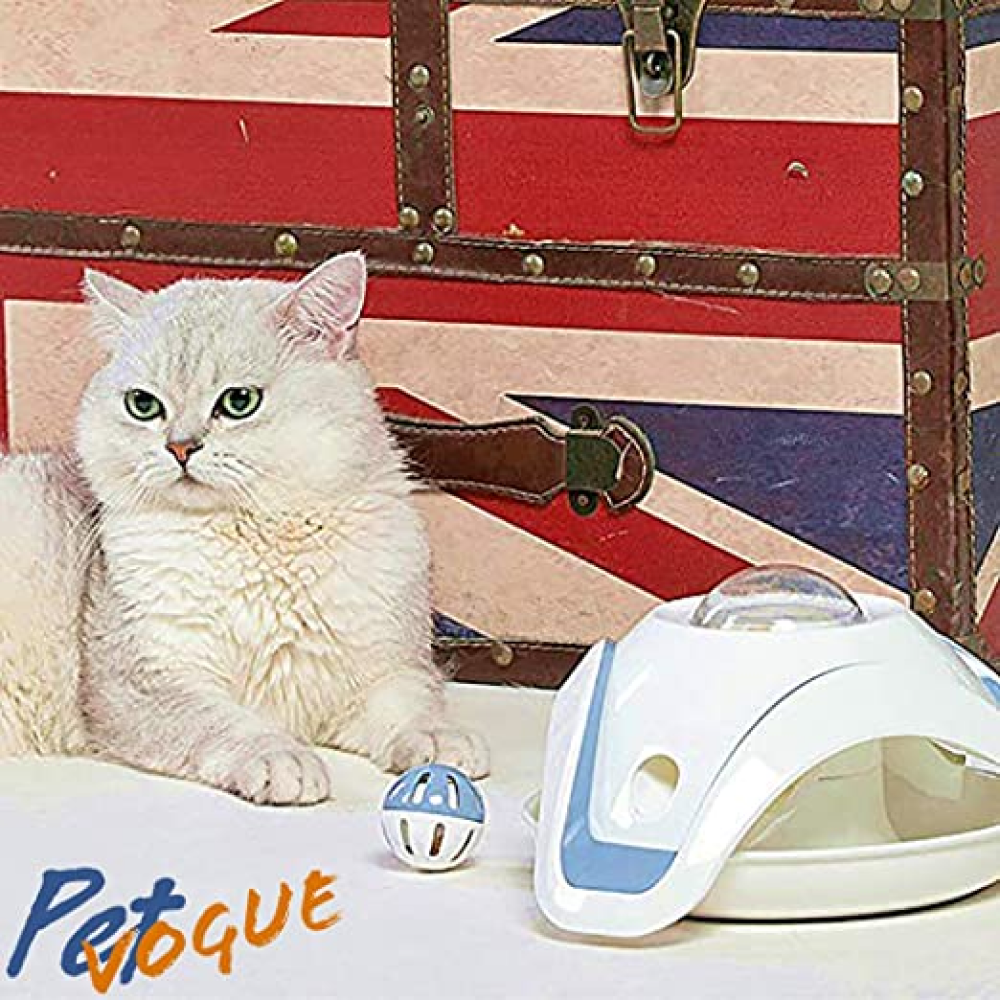 Pet Vogue Slow Feeder Toy with Bell for Cats (Blue/White) image 4