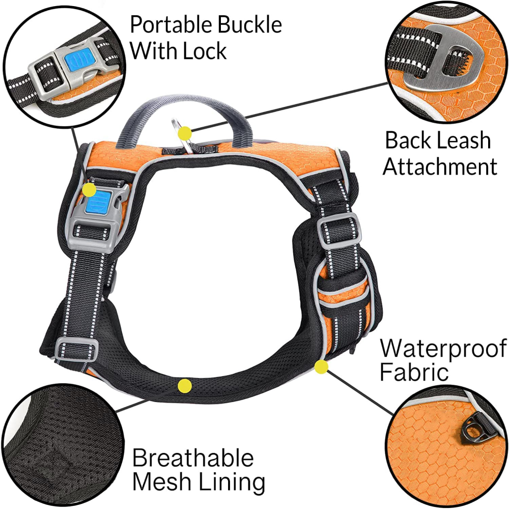 Pet Vogue No Pull Reflective Harness for Dogs (Black) image 2