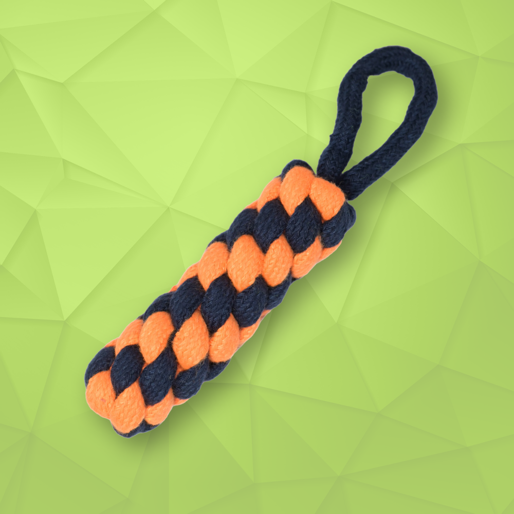 Skatrs Dummy Knotted Rope Chew Toy for Dogs and Cats (Blue/Orange)