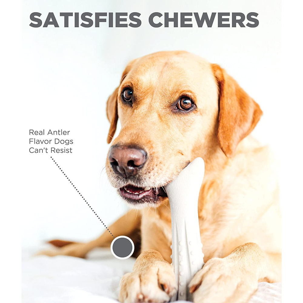 Outward Hound Petstages Deerhorn Durable Chew Toy for Dogs (White) image 3