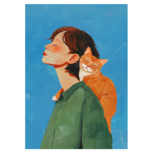EverythingBoho Cat & Me Without Frame Wall Art