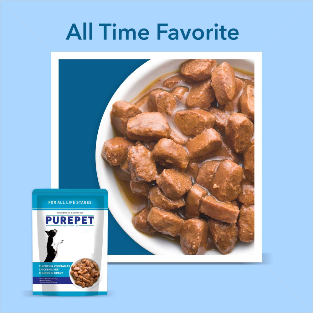 Purepet Chicken & Vegetable Chunks in Gravy Adult Dog Wet Food image 5