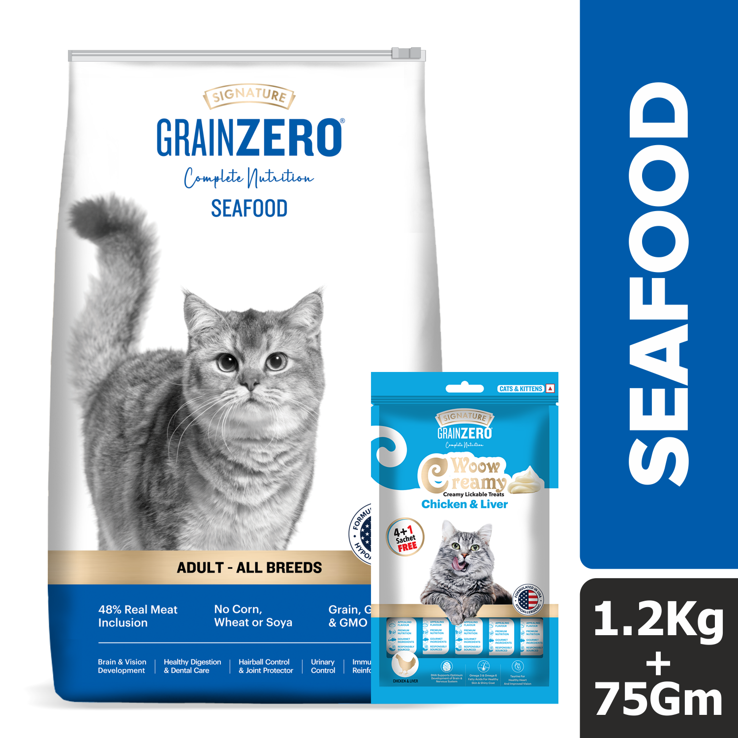 Signature Seafood, Tuna, Mackerel Combo Dry Food Cat image 2
