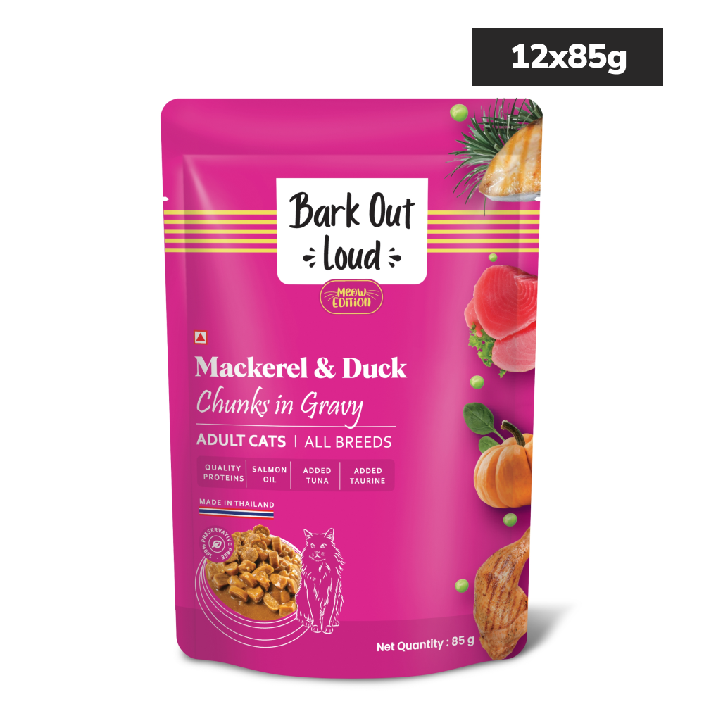 Bark Out Loud Mackerel & Duck Chunks Gravy Adult Cat Wet Food