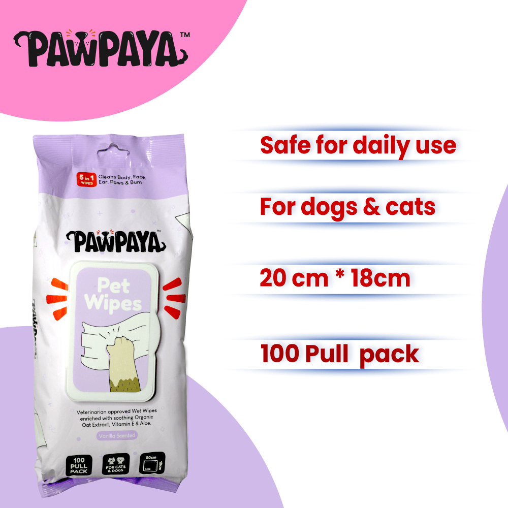 Pawpaya Vanilla Scented Wipes for Dogs and Cats image 4