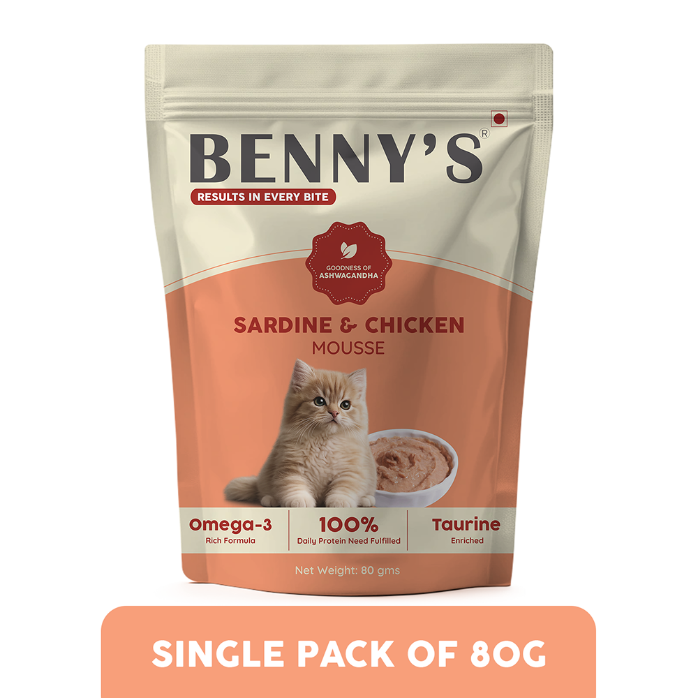 Benny's Bowl Sardine Fish & Chicken Mousse Wet Food for Cats