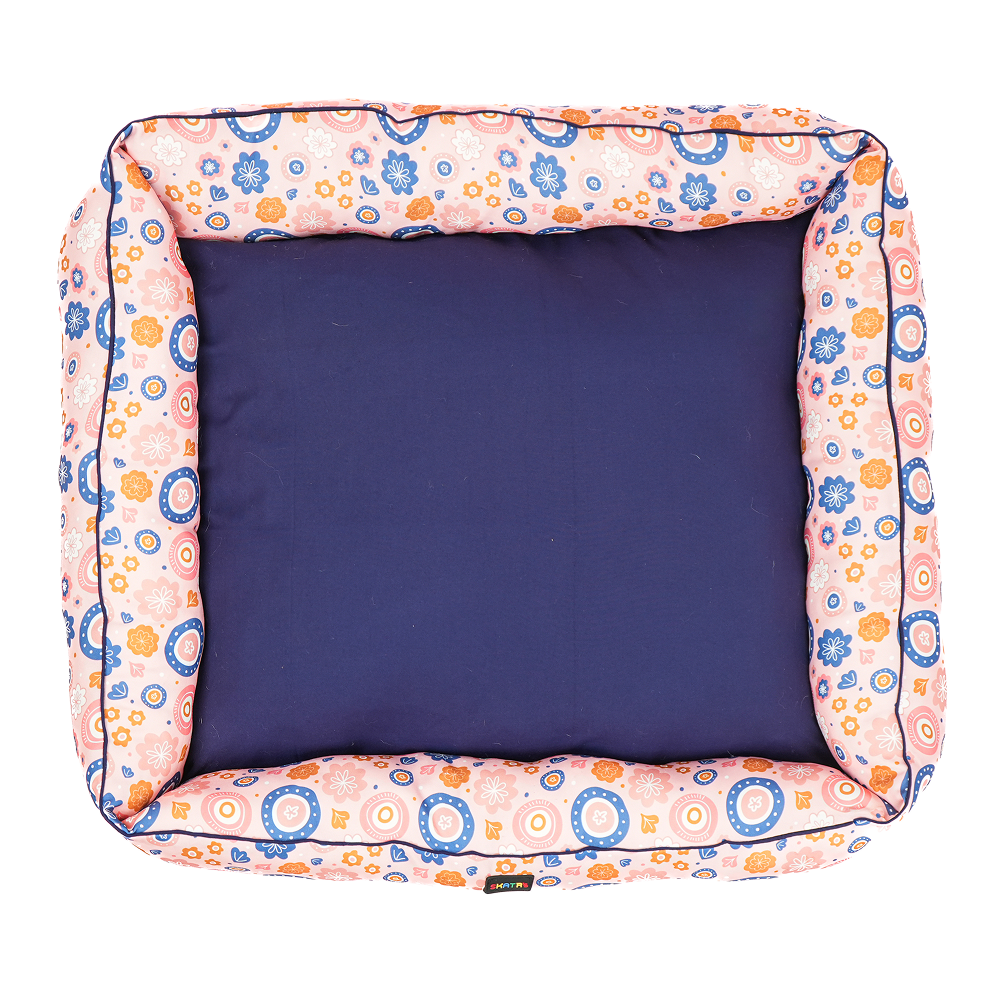 Skatrs Floral Bed for Dogs & Cats (Pink/Blue) image 8