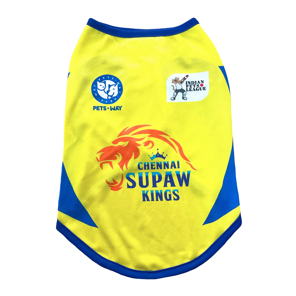 Pets Way Chennai Supaw Kings Team Jersey Vest for Dogs | Indian Pet League