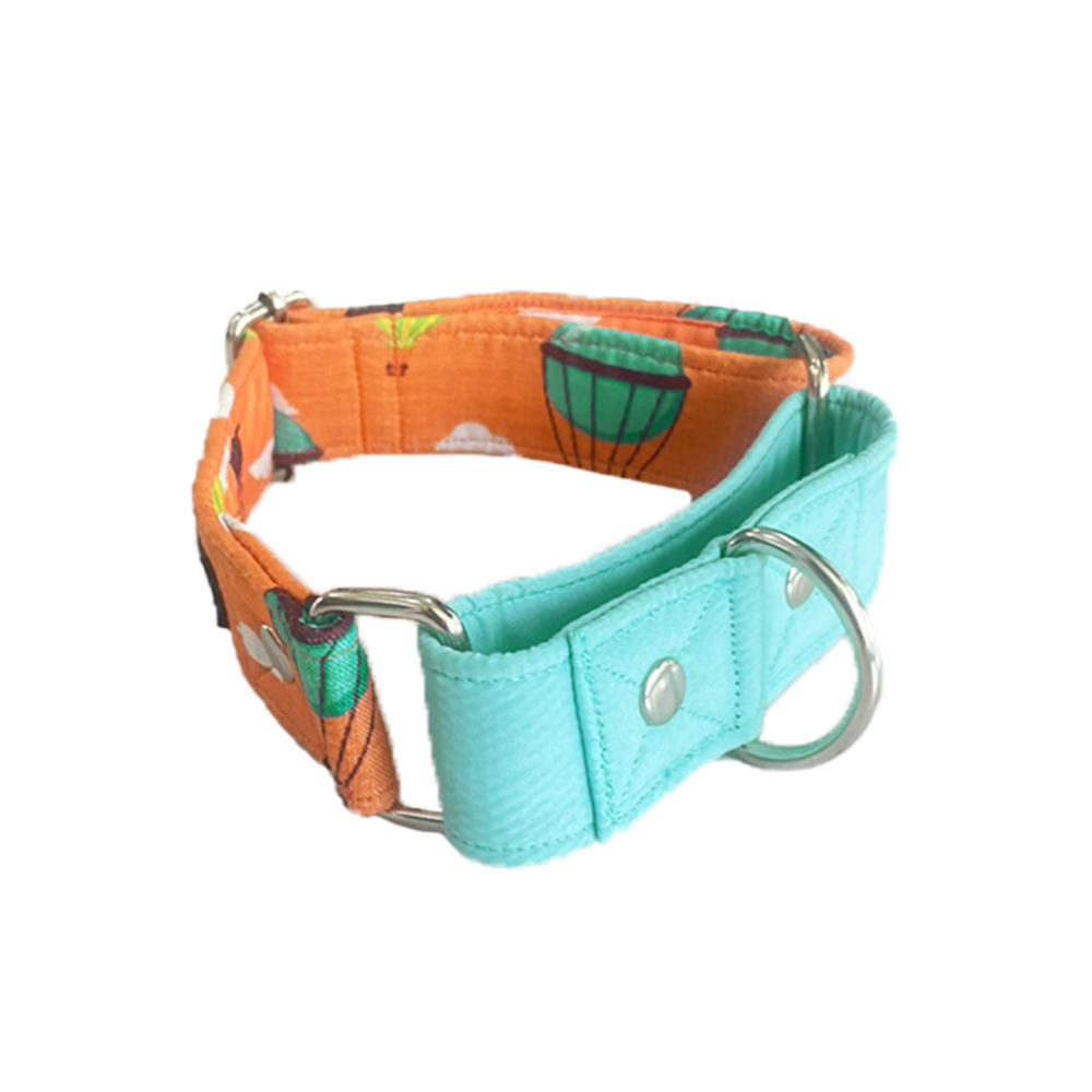 Dogobow Hot Air Ballon Print Martingale Collar for Dogs (Orange/Blue) image 2