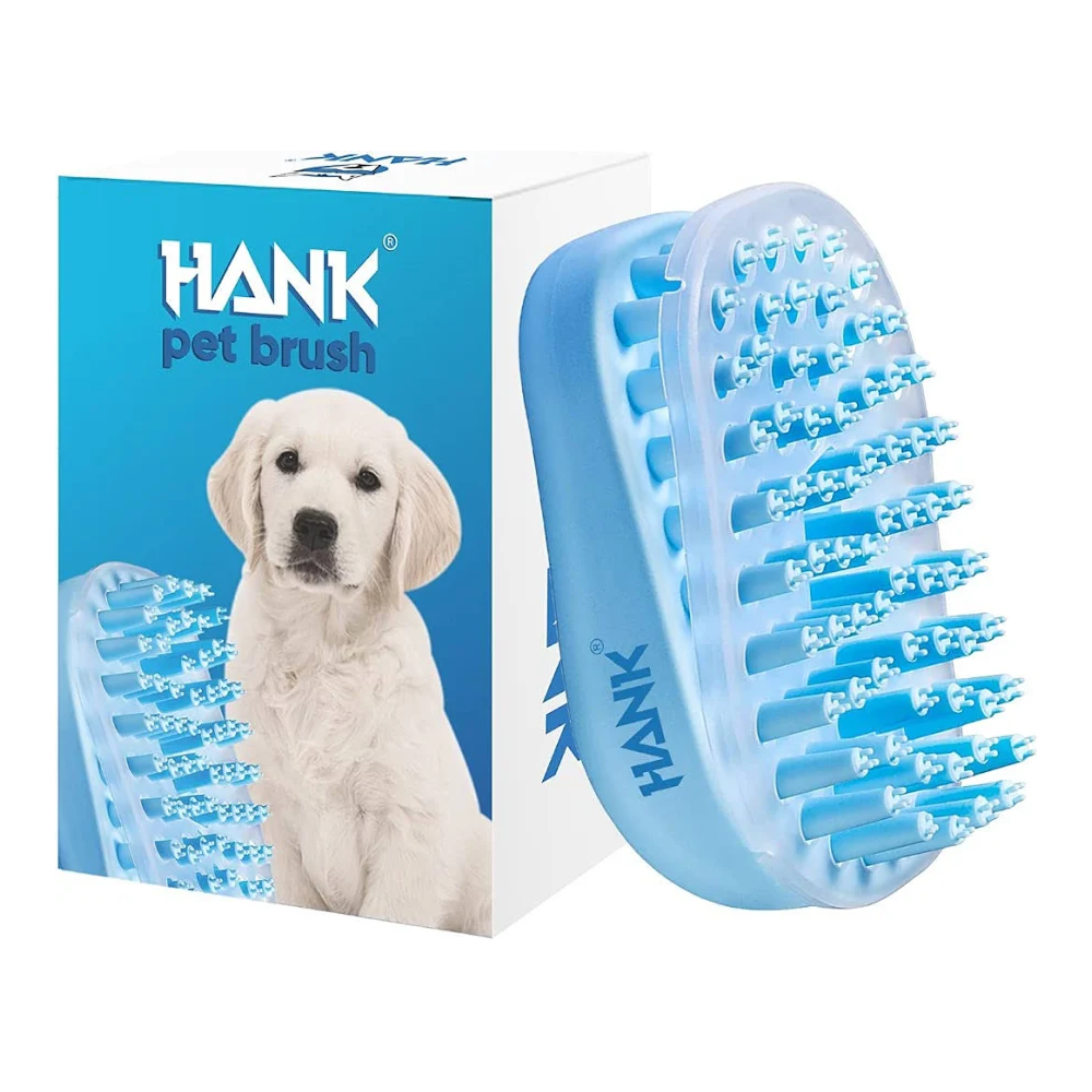 Hank 3 in 1 Bath Brush for Pets (Blue)