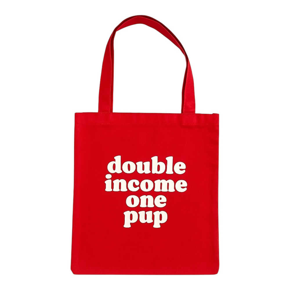 Talking Dog Club Double Income Single Pup Carry All Tote Bag for Women (Red)