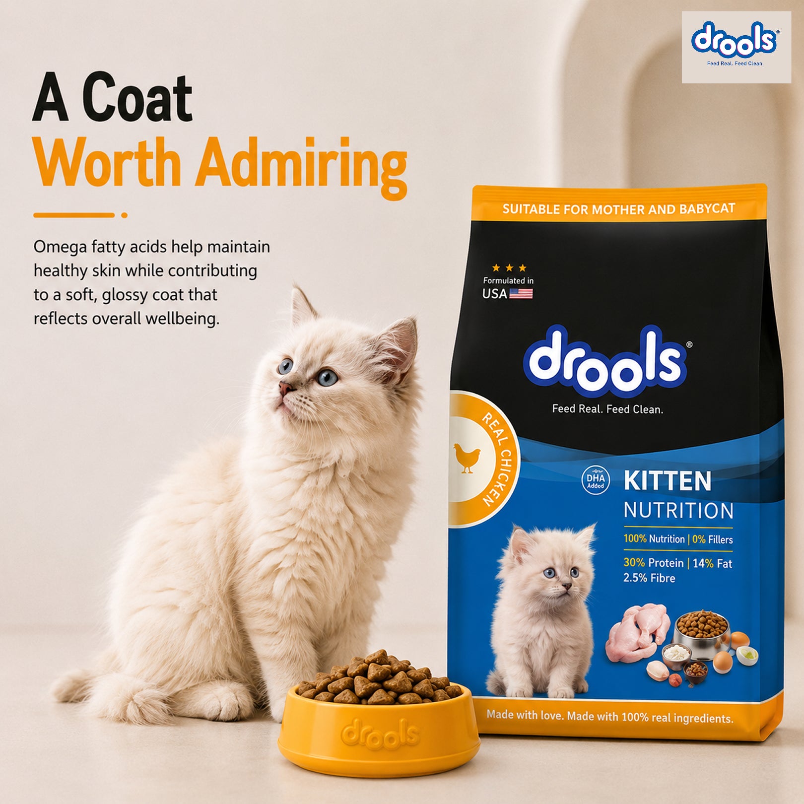 Drools Real Chicken Kitten Dry Food image 10