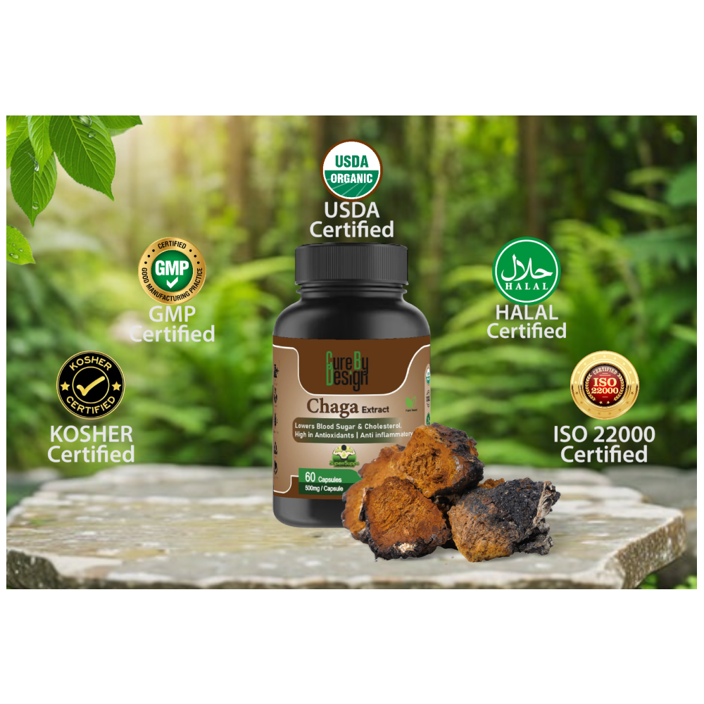 Cure By Design Chaga Mushroom Capsules for Dogs and Cats image 3