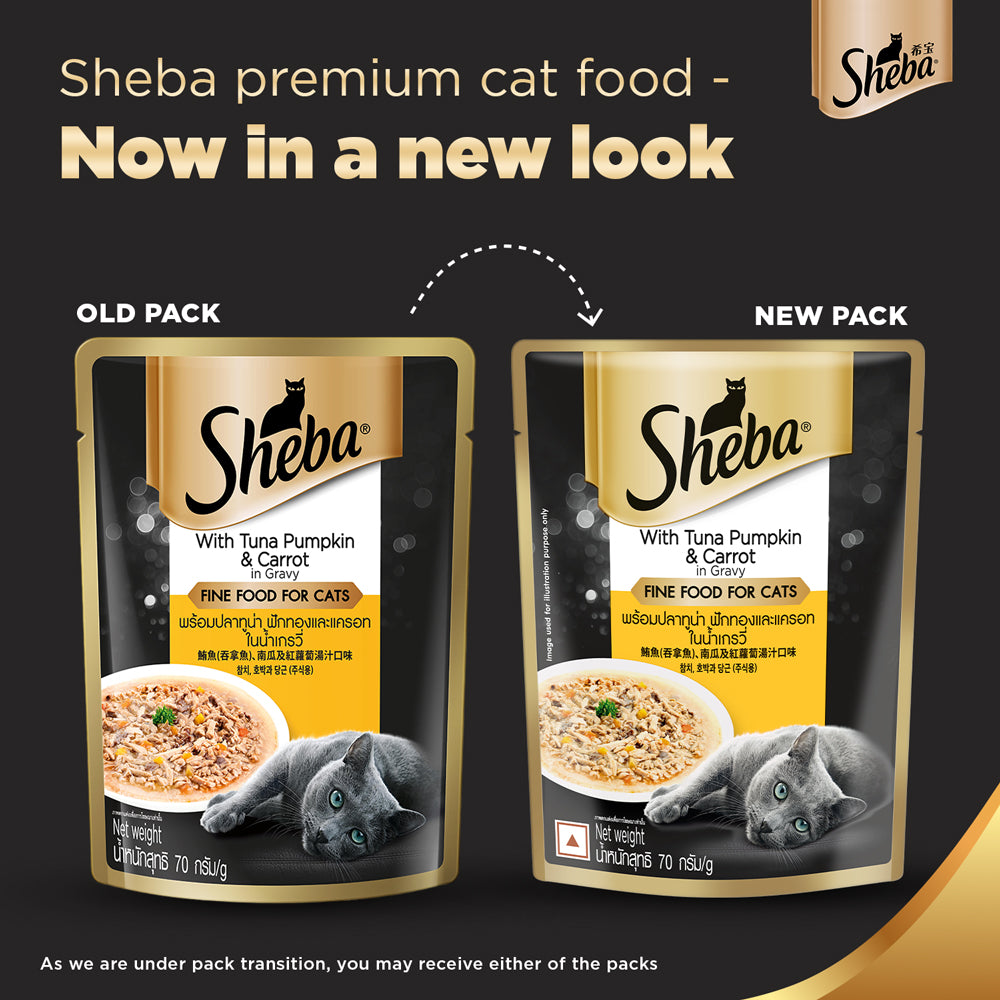 Sheba Chicken Loaf and Tuna Pumpkin & Carrot In Gravy Rich Premium Adult Fine Cat Wet Food Combo image 9