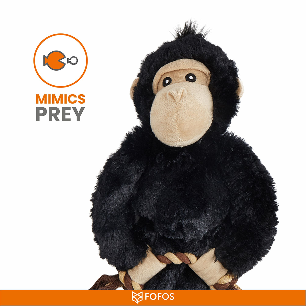 Barkbutler x Fofos Wildlife Gorilla Plush Toy for Dogs image 6