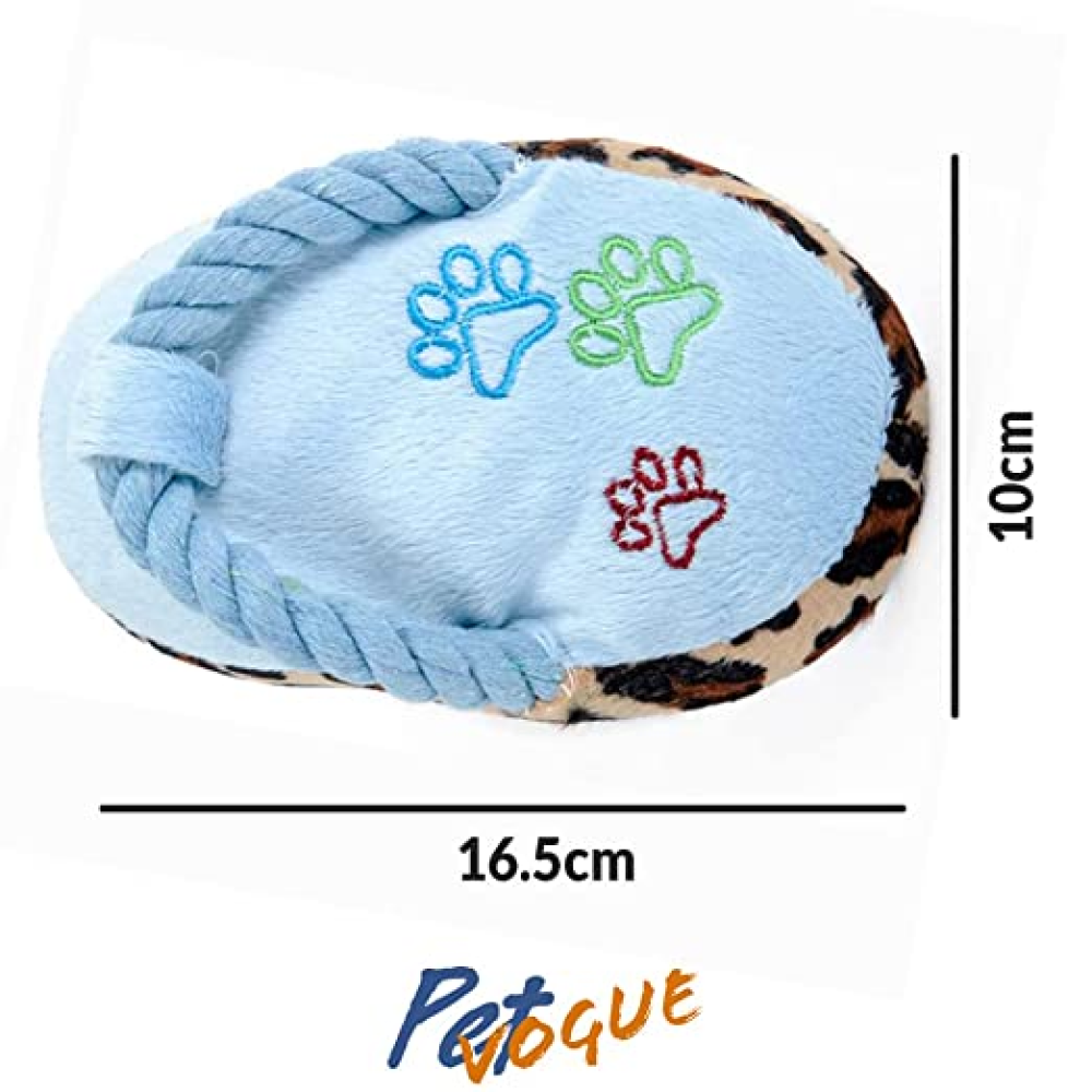 Pet Vogue Sandal Shaped Plush Toy for Dogs (Blue) | For Soft Chewers image 2
