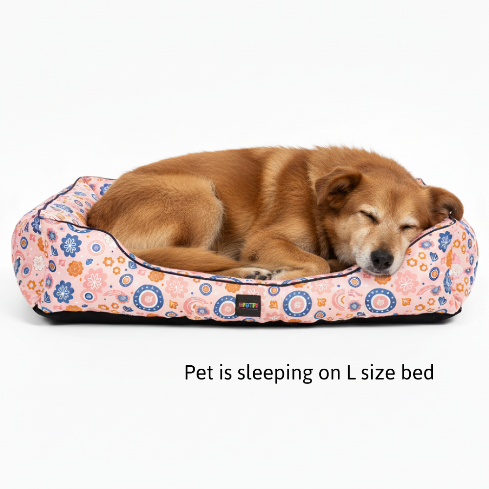 Skatrs Floral Bed for Dogs & Cats (Pink/Blue) image 7