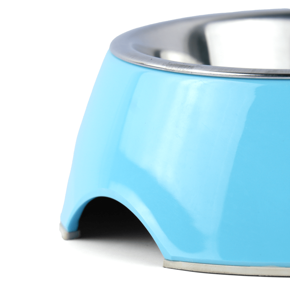 Basil Double Melamine Bowl Dinner Set for Dogs and Cats (Blue) image 3