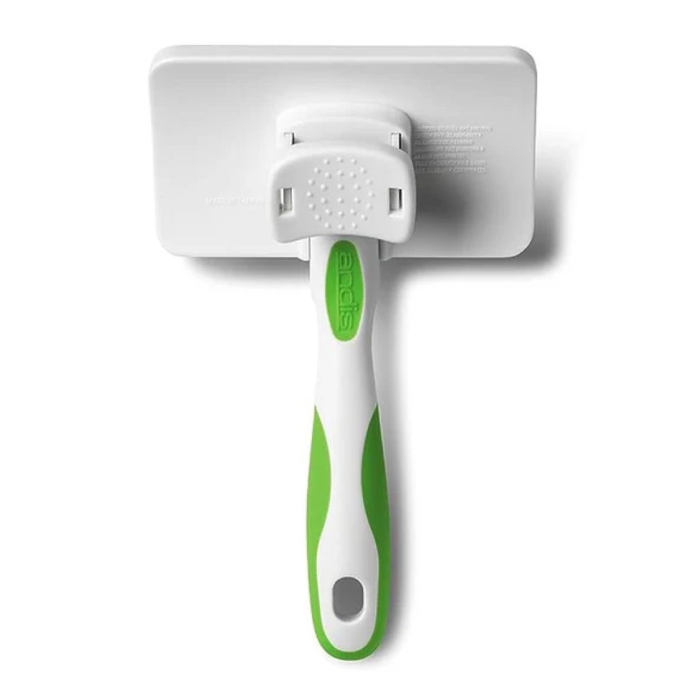 Andis Self Cleaning Slicker Brush for Dogs and Cats (White/ Lime Green) image 3