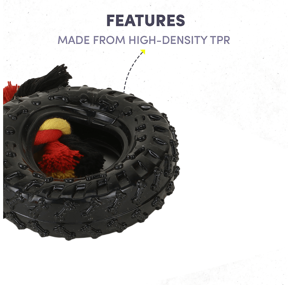 Basil Rubber Tyre with Cotton Rope for Dogs image 7