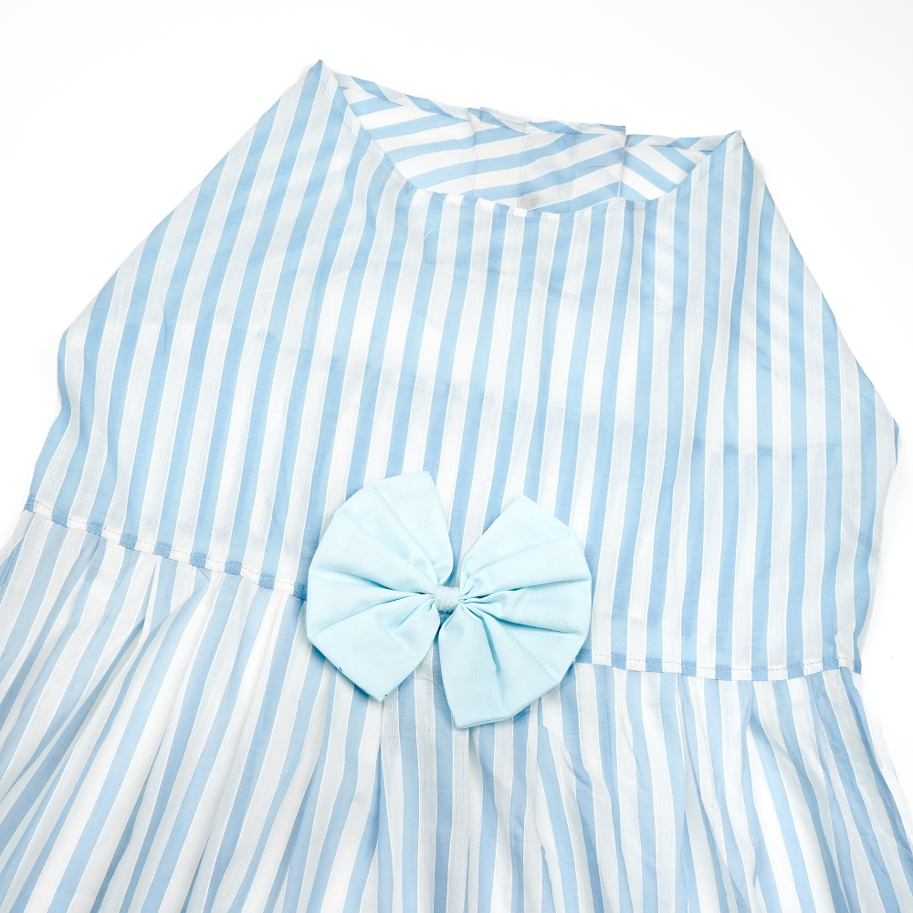 Skatrs Cotton Dress for Dogs and Cats (Blue and White Stripe) image 6