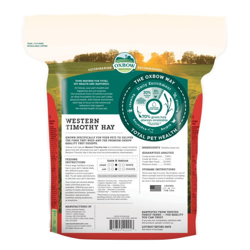 Oxbow Western Timothy Hay Dry Food for Rabbits, Hamsters and Guinea Pigs image 7