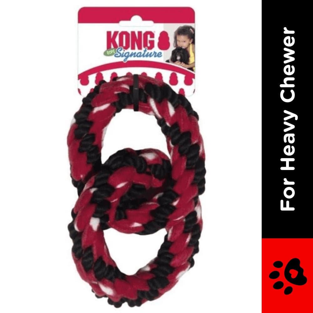 Kong Signature Rope Double Ring Tug Toy for Dogs (Red/Black) image 2