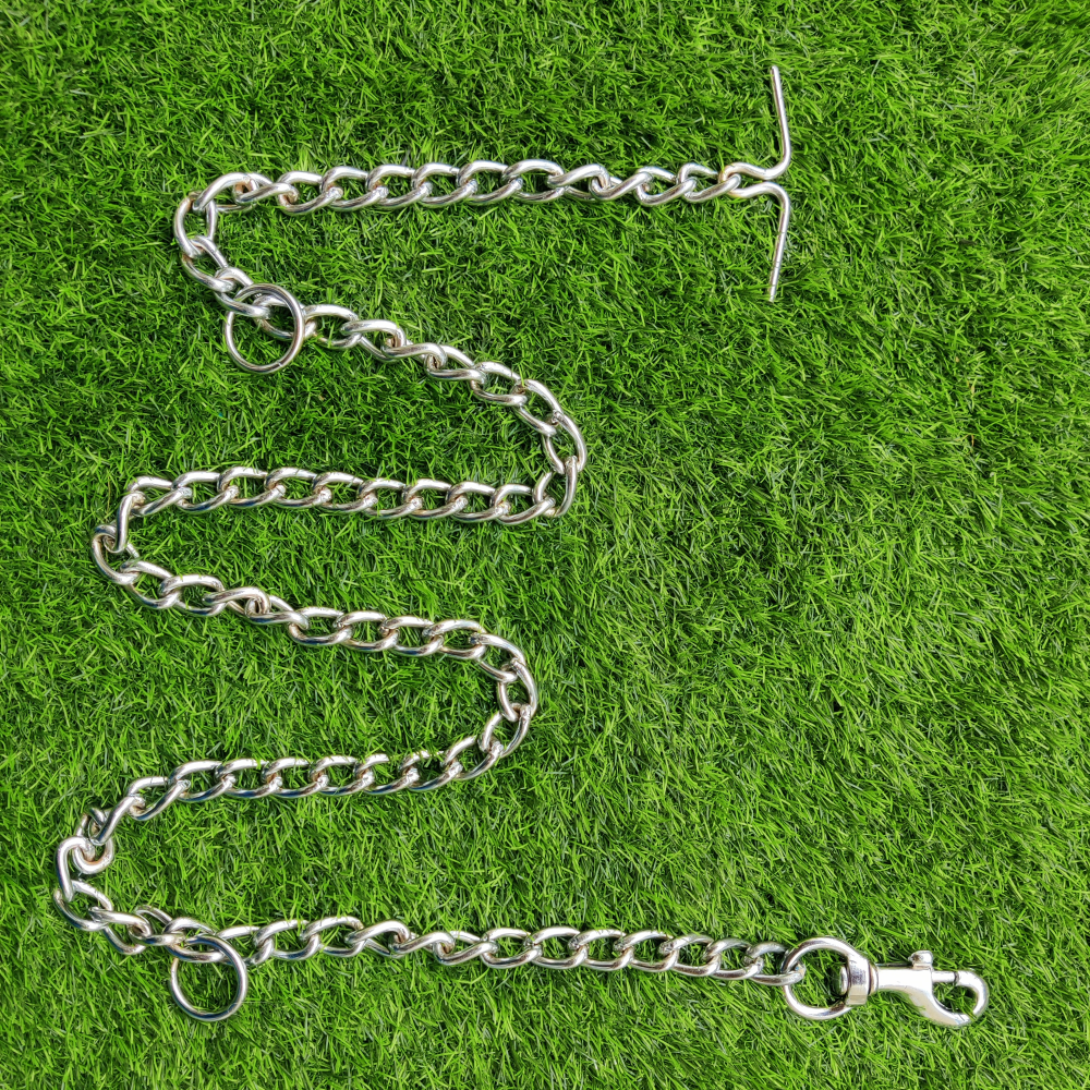 Chullbull Heavy Duty Chain Leash for Dogs (Silver) image 2