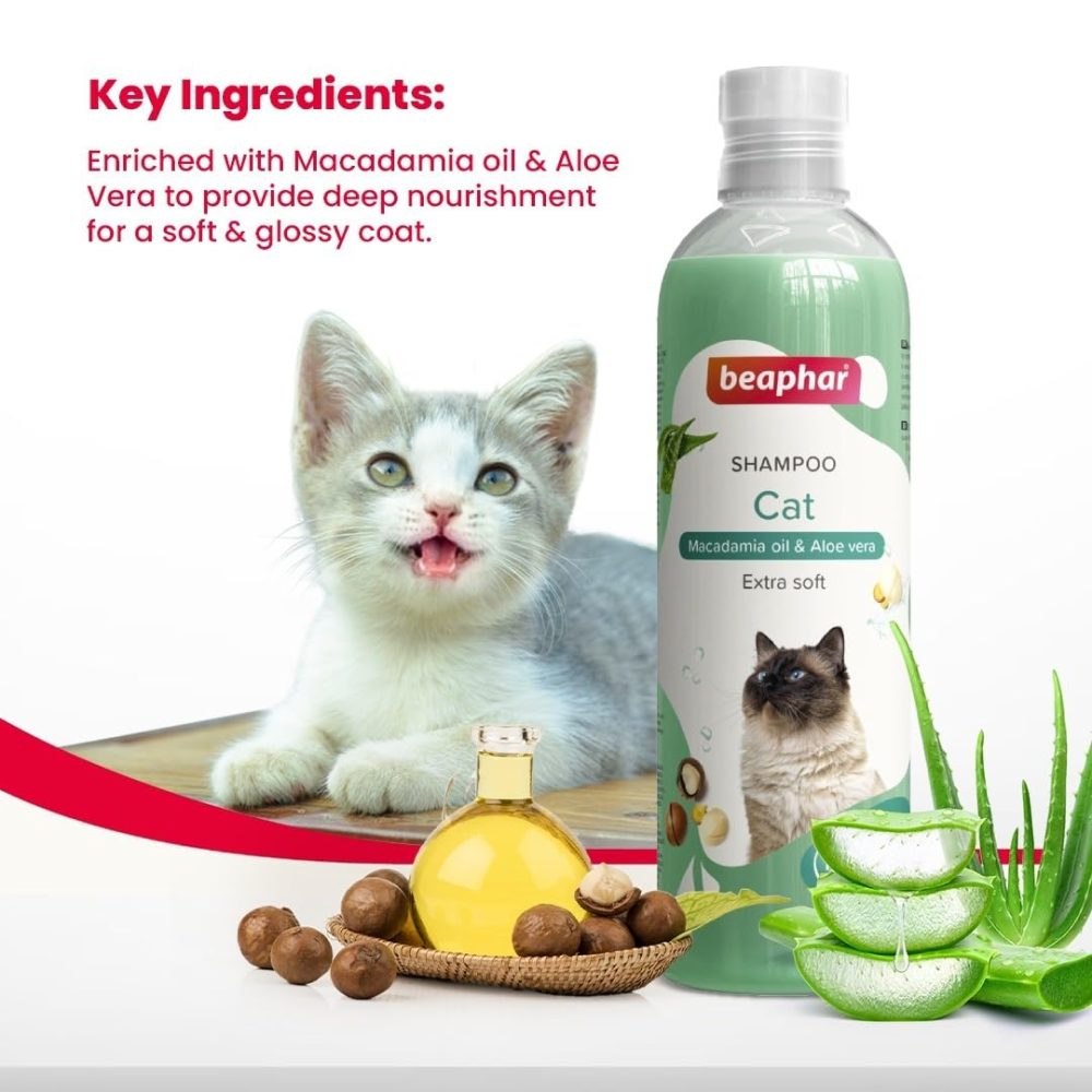 Beaphar Macadamia Oil & Aloe Vera Dryness & Itch Relief Shampoo for Cats image 8
