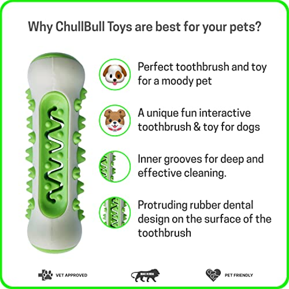 Chullbull Bite Resistance Alpha Toothbrush Toy for Dogs (Yellow) image 3