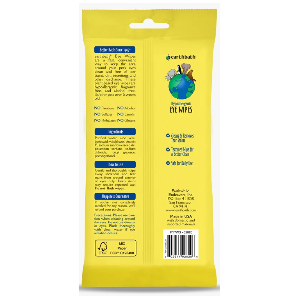 EarthBath Hypoallergenic Fragrance Free Eye Wipes for Dogs and Cats image 7