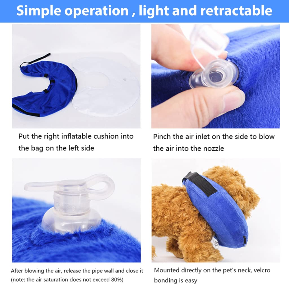 QPets Inflatable E Collar for Dogs and Cats (Blue) image 6
