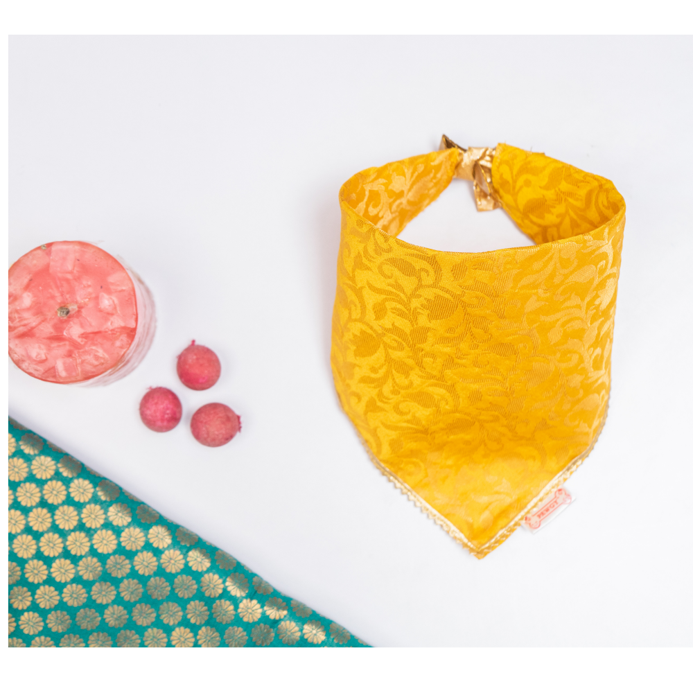 Pawgypets Occasion Wear Bandana for Dogs and Cats (Yellow) image 3