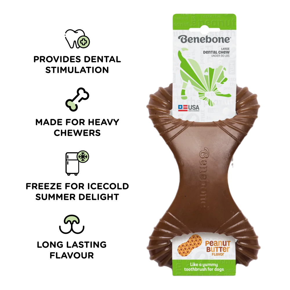 Benebone Peanut Butter Flavored Dental Chew Toy for Dogs | For Aggressive Chewers image 3