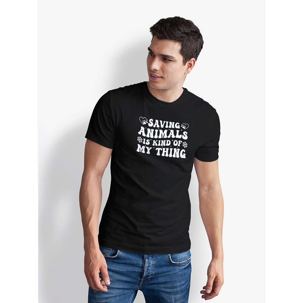 Seek Buy Love Animal Saviours Unisex Regular Tee (Black) image 1
