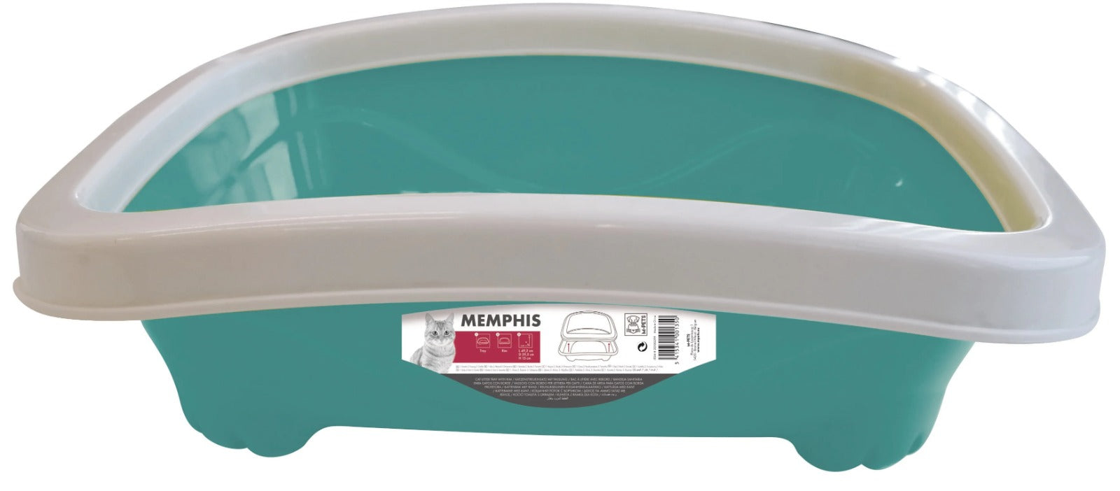 M Pets Memphis Litter Tray for Cats (Teal)